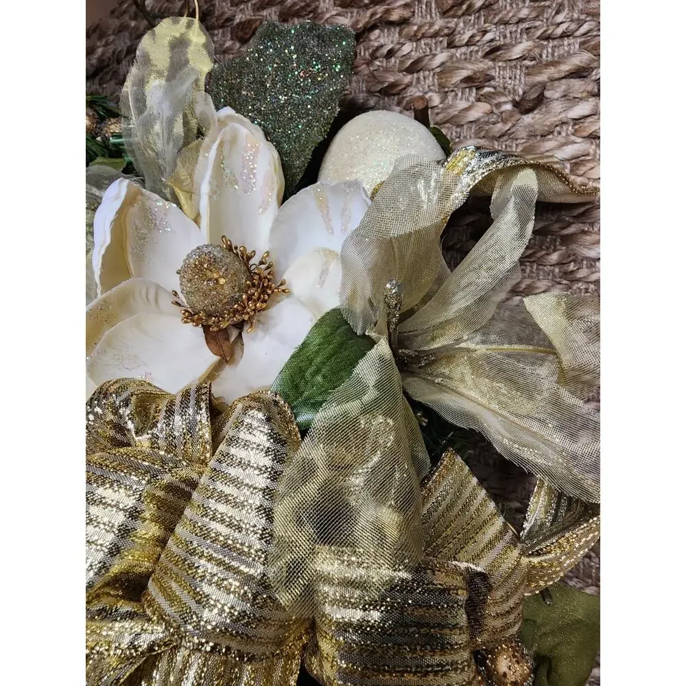Wreath Christmas Angel Cherub Gold 25